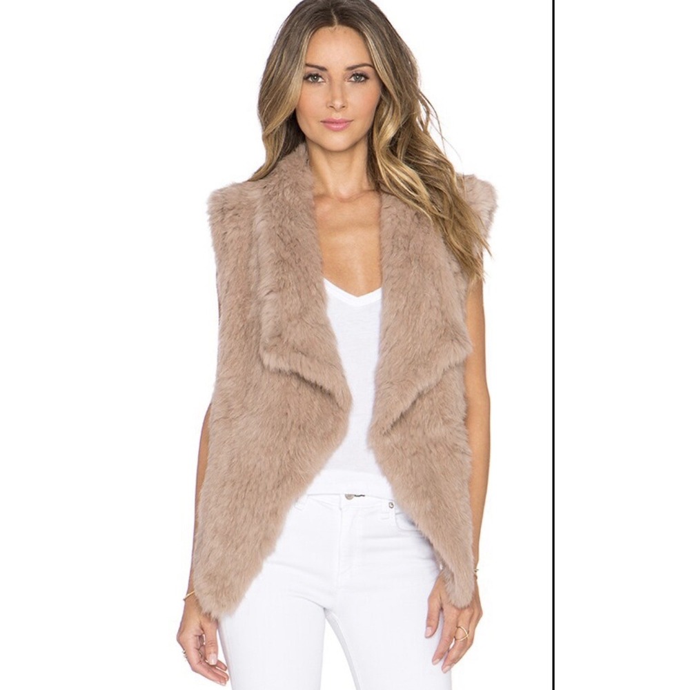NICHOLAS By REVOLVE Knitted REAL Fur‎ Vest OP $562
